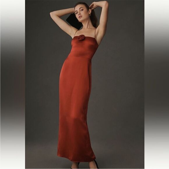 Reformation Frankie rosette dress NWT Red - Picture 1 of 12